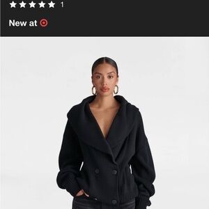 KBB Women's Black Double-Breasted sweater